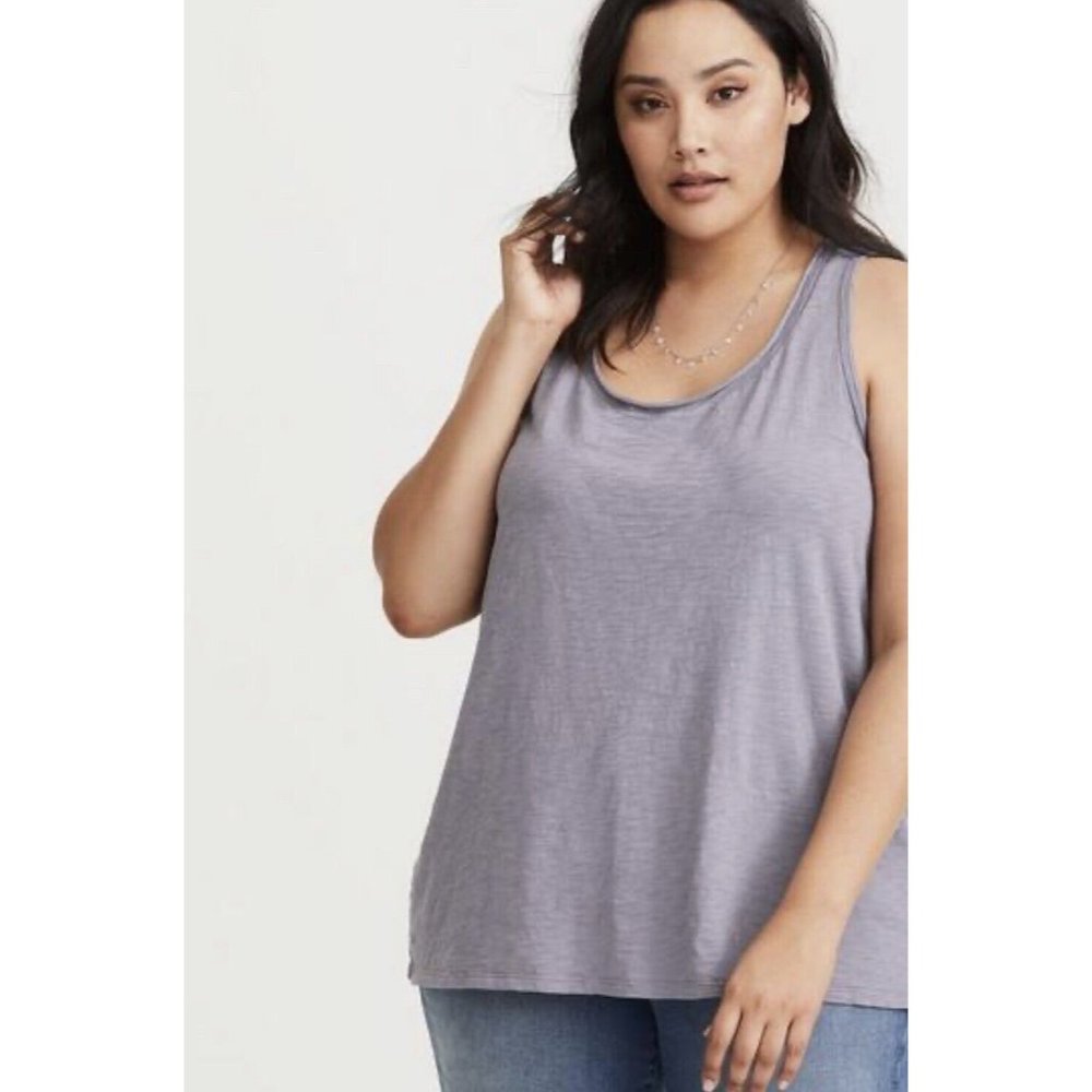 Torrid Women's Premium‎ Grey Scoop Neck Tank Top Plus Size 5 5X Dark Gray